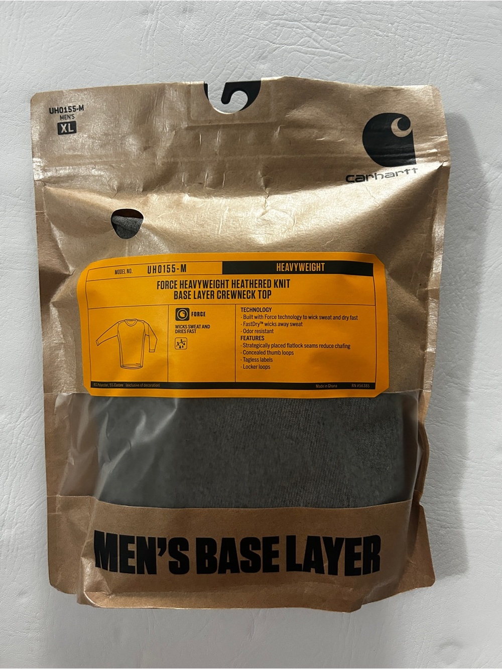 Carhartt Men’s Heavyweight Heathered Crewneck Base Layer - Gray